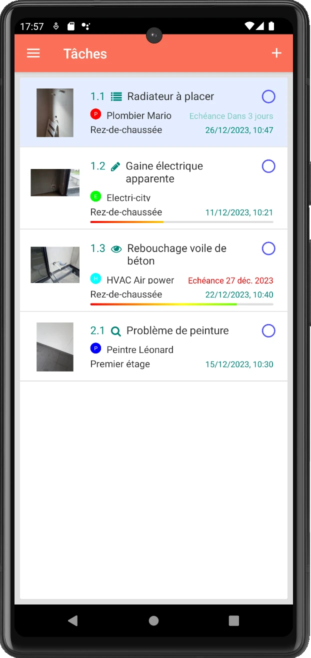 Capture tâches